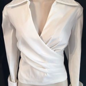 Joseph Ribkoff ivory Evening/Holiday blouse. Sz 10